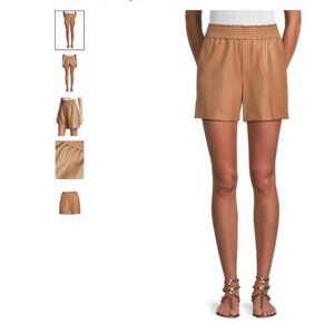 NWT A.L.C. Kaleb Faux Leather Shorts Women's Size M tan brown vegan leather